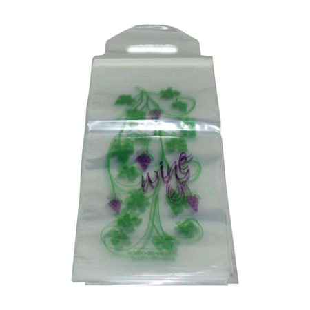 Pak-Sher Pak-Sher 6.7"x18"x3" Adhesive Seal Wine Bag, PK100 6343